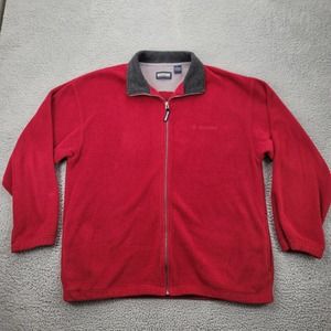 Wolverine Boots and Gear Jacket Mens Large Red‎ Fleece Mock Neck Full Zip